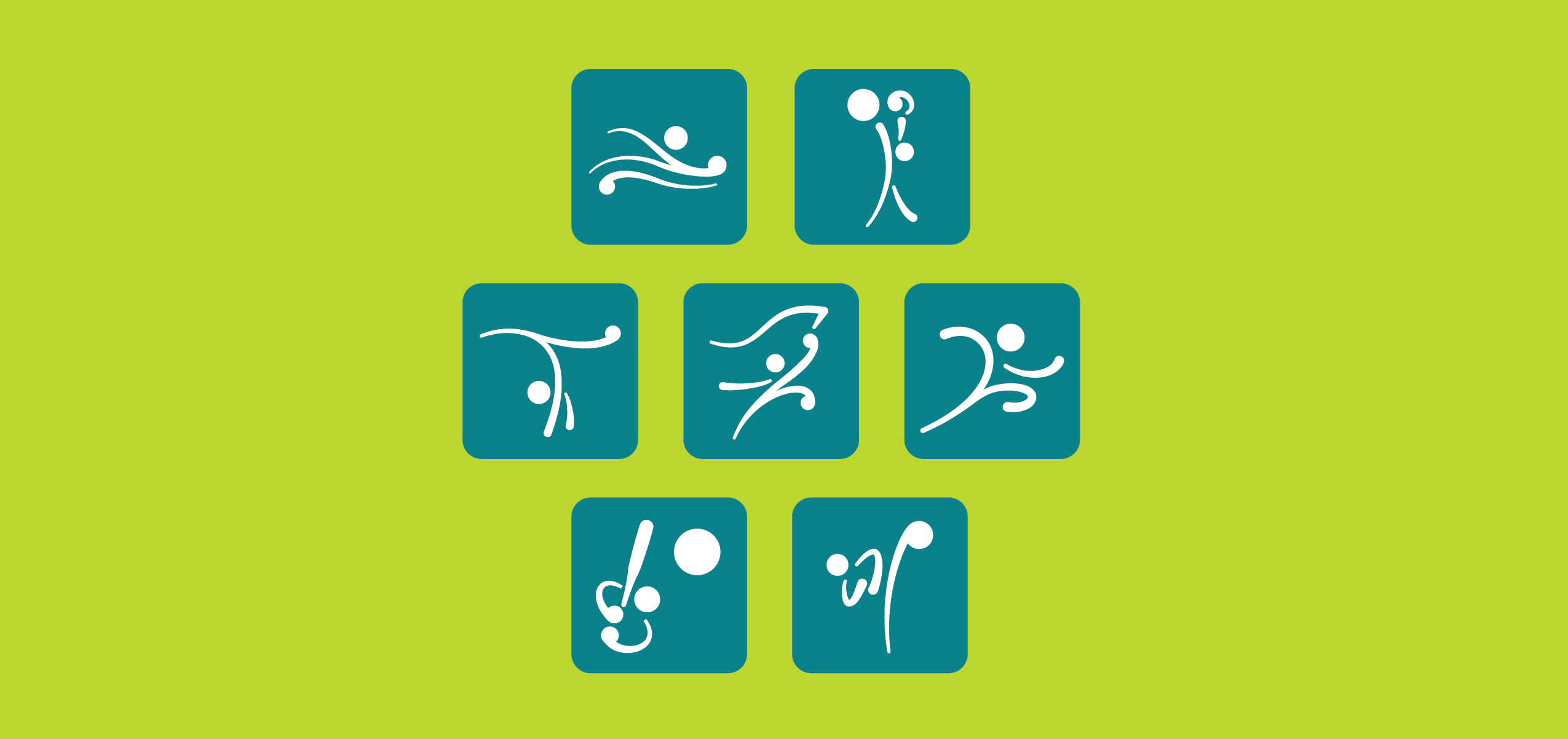 7 samples of pictograms for the Buenos Aires Olympic Games.